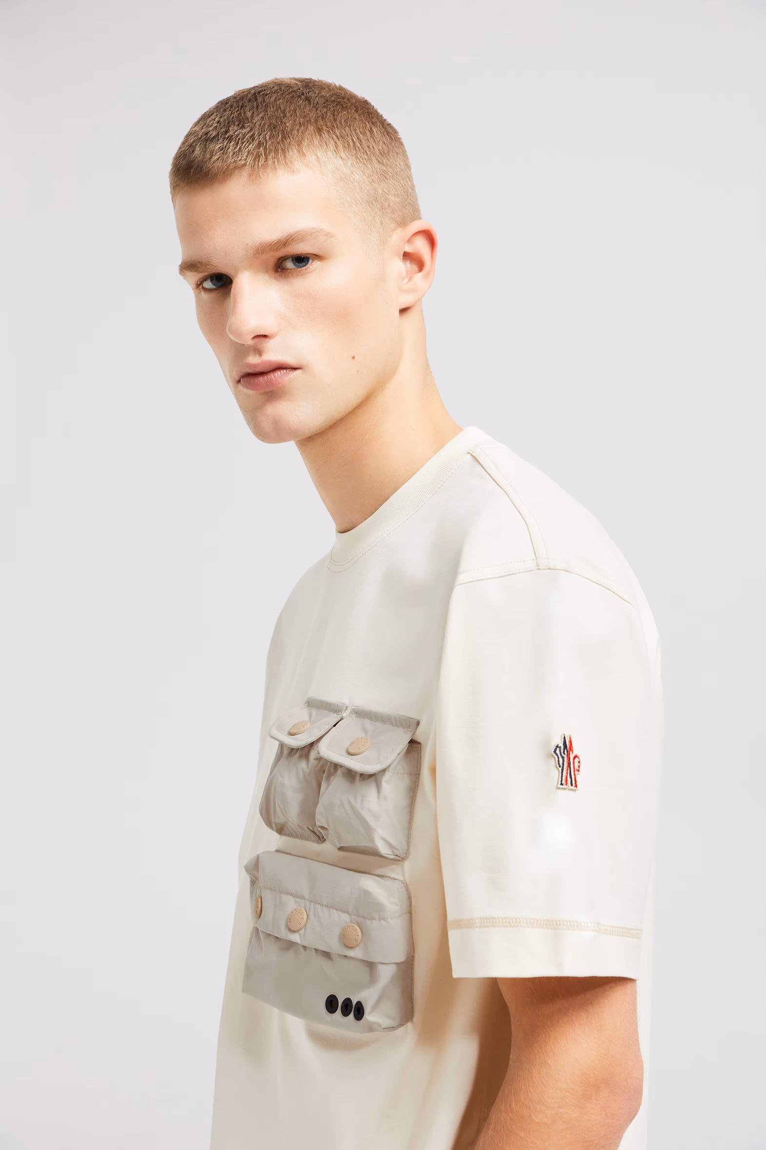Cotton T-shirt with Pockets Men White Ivory Moncler 4